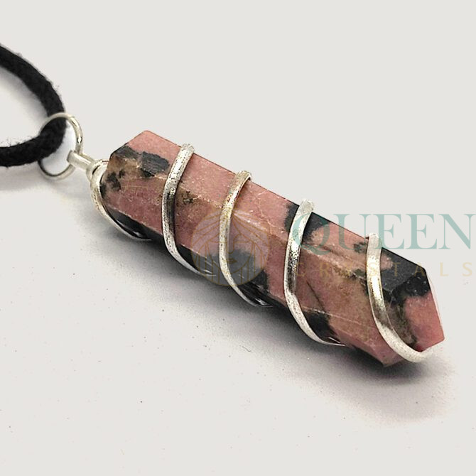Rhodonite Wire Wrapped Pendant (2)