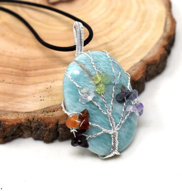 Amazonite Tree of Life Pendant
