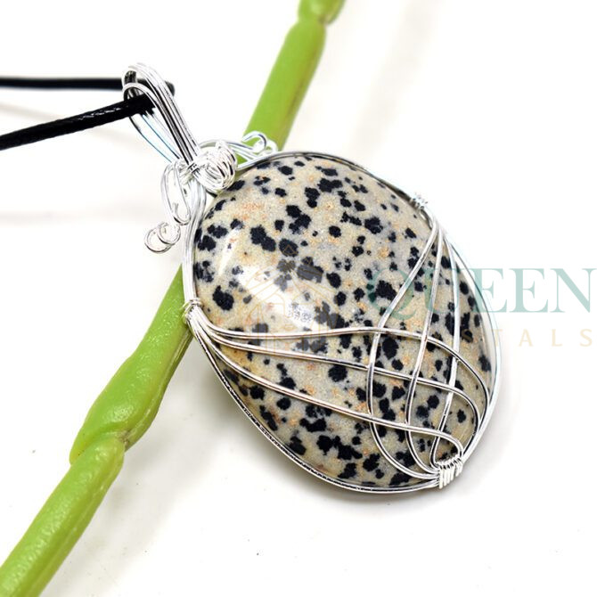 Dalmatian Jasper Oval Pendant
