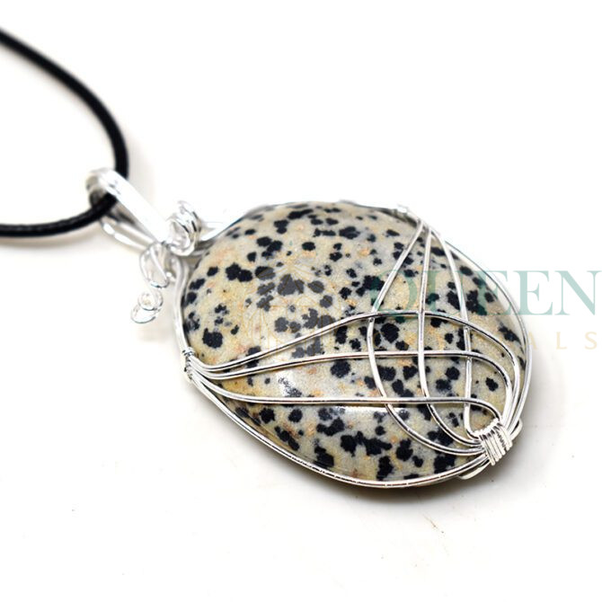 Dalmatian Jasper Oval Pendant