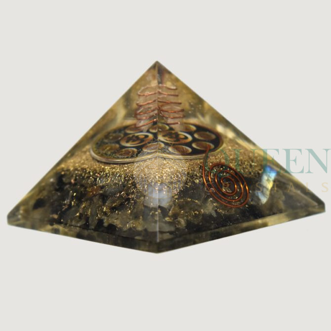 Labradorite Om Symbol Orgonite Pyramid