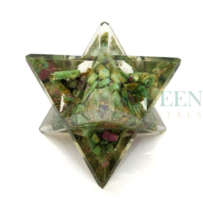 Ruby Zoisite Orgone Merkaba Star