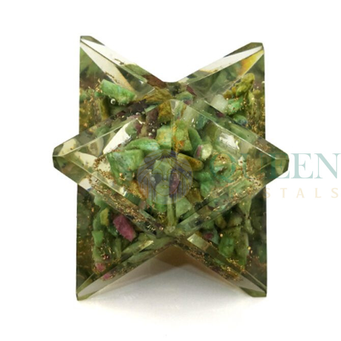Ruby Zoisite Orgone Merkaba Star