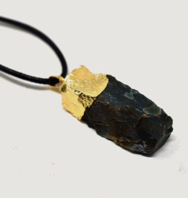 Bloodstone Rough Electroplated Pendant