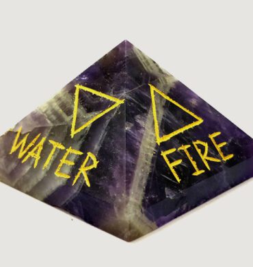 Amethyst Engraved Elements Pyramid