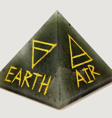 Grey Agate Engraved Elements Pyramid